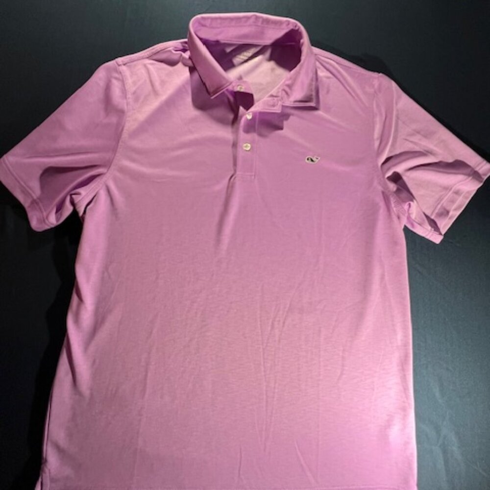 EUC Vineyard Vines men's‎ performance polo shirt vibrant pink color